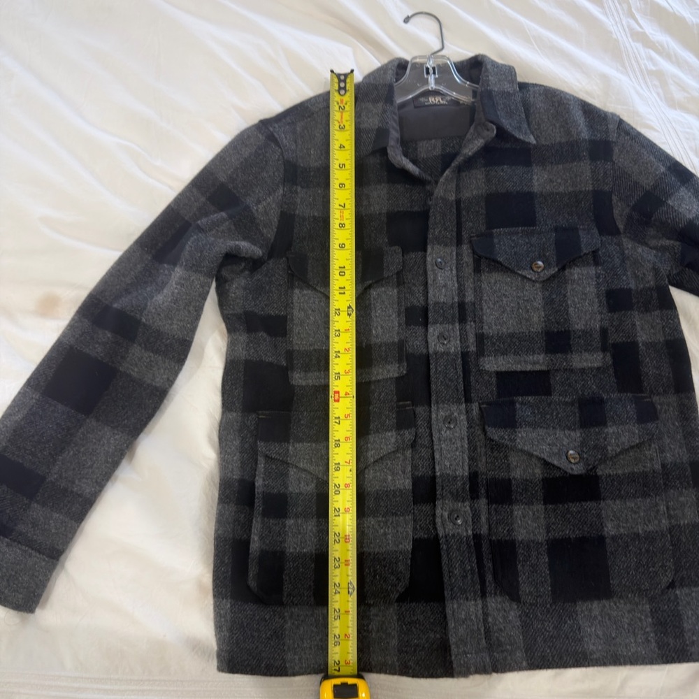 RRL Ralph Lauren Men's Gray and Black Plaid Shirt Jacket - Picture 10 of 10